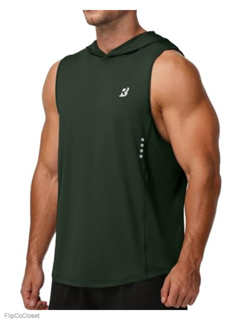 Men's Sleeveless Workout Hoodie Quick Dry Athletic Tank Top